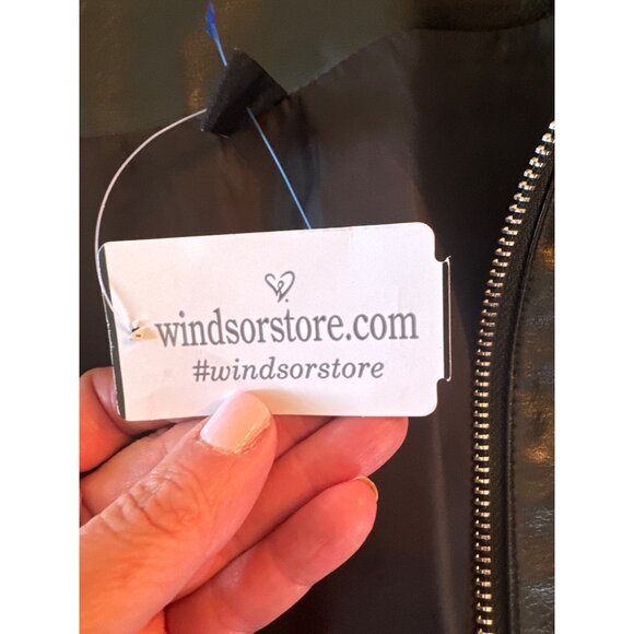 NWT Windsor Faux Black Leather Mini Skirt Zippers Goth Biker Chic Dark Women S - Picture 6 of 8